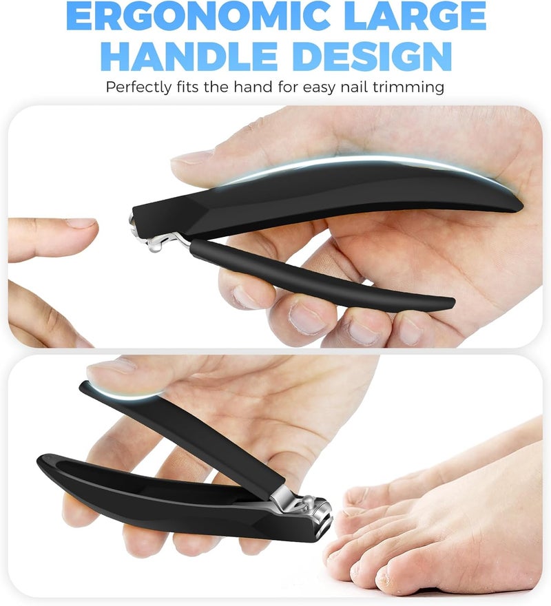 DRMODE Nail Clippers for Men with Catcher, Anti Splash Self-Collecting Finger Nail Clippers Adult with Ergonomics Long Handle, Heavy Duty Mess Free Toenail Clippers Nail Cutter Unique Gifts for Women - Image 5